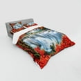 thumbnail image 3 of Ambesonne Landscape Bedding Set 3 Pcs, Botanic Fall Forest, Twin, Orange Red and White, 3 of 3