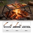 thumbnail image 3 of Grill Rack for Outdoor Grill Portable Wrought Iron Folding Barbecue and Firewood Rack for Outdoor Camping, 3 of 6