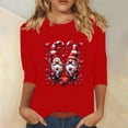 thumbnail image 2 of Staron Liquidation T-Shirts de la Saint-Valentin pour Femmes Col Rond Manches 3/4 Hauts Cadeaux de la Saint-Valentin Mode Décontractée Chemisiers Cœur de la Saint-Valentin, 2 of 4