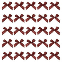 Uxcell 1.5 Inch Mini Satin Ribbon Bows, 100 Pcs Bowknot Flowers DIY Craft Ribbon Appliques for Gifts Dark Red