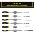 thumbnail image 4 of Precision Hand File Tools, Needle File Set for Metal, Jewelry, Wood Shaping; Durable and Precise File Teeth High Carbon Steel, Soft Rubberized Handle for Non-Slip Grip, 6 Pieces, 4 of 5