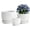 White, variant on White Plant Pots,Ceramic Flower Pot Set of 3 with Drainage Holes & Saucers