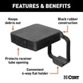thumbnail image 2 of CURT 21728 Rubber Trailer Hitch Cover with 4-Way Flat Wiring Holder, Fits 2-Inch Receiver, 2 of 4