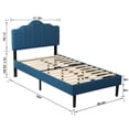 thumbnail image 4 of VECELO 2-Piece Twin Platform Bed Frame with Adjustable Headboard, No Box Spring Needed, Blue, 4 of 9