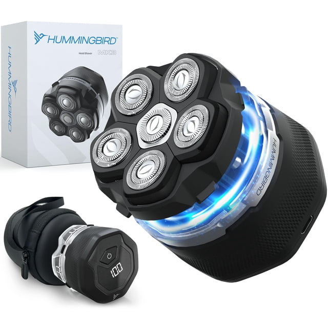 HUMMINGBIRD MK3 Afeitadoras eléctricas para hombres calvos - Maquinilla de afeitar eléctrica sin Nick para hombres, USB C recargable, afeitado impermeable en seco/húmedo, cabezal de 6 cuchillas, panta