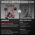 thumbnail image 4 of Mikolo Multi-Functional Squat Rack with LAT Pulldown System Exercise Power Cages, Metal Red, 4 of 18