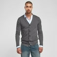 thumbnail image 6 of Dwelliawo Sweaters for Men Long Slevee Lightweight Sweater V Neck Shawl Button Up Knit Wool Cardigan Sweaters with Pockets Fall Clothes Dark Gray 2xl, 6 of 6