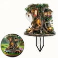 thumbnail image 7 of Eqslft Enchanted Treehouse Garden Stake, Acrylic Fairy Tale Tree House Yard Decor with Glowing Lanterns and Floral Accents, Miniature Garden Art Ornament, 7 of 7
