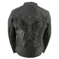 thumbnail image 2 of Milwaukee Leather ML1952 Women's Black 'Embroidered Wing and Stud Design' Leather Scooter Jacket Small, 2 of 9
