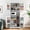 White, variant on CBJCBJ 72" Tall 6-Layer Modern Kitchen Pantry Cabinet with Open Storage and Adjustable Shelves,Blue