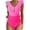 Hot Pink, variant on One Piece Swimsuit Women Tummy Control Ruched V Neck Ruffled Bathing Suits Swimwear