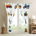thumbnail image 3 of Cartoon Truck 30%-50% Blackout Curtains,Cute Vans Lorry Curtains,Vehicle Theme Insulated Curtains & Drapes,Kawaii Excavator Print Window Curtains,2 Panels,(38Wx45L), 3 of 6