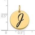 thumbnail image 2 of 14k Yellow Gold Polished Black Epoxy Finish Letter J Initial Disk Shape Charm Pendant, 2 of 2