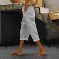 thumbnail image 2 of Workout Casual Pants for Women Linen Pants Summer Wide Leg Pants Elastic Waist Pants High Waisted Pants Casual Beach Trousers Pants M, 2 of 6