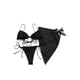 thumbnail image 5 of Txlixc Conjunto de traje de baño dividido para mujer, bikini con volantes+bragas con cordones+cobertores de malla Txlixc Moda, 5 of 7