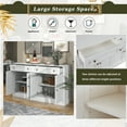 thumbnail image 3 of Harper & Bright Designs Storage Cabinet Kitchen Sideboard Storage Buffet Cabinet with 2 Drawers & 4 Doors Adjustable Shelves for Dining Room Living Room Kitchen Entryway, Antique White, 3 of 9