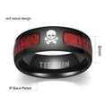 thumbnail image 2 of Skull Matching Rings Black Plated Couple Rings 1CT Red CZ Wedding Ring Punk Ring, 2 of 7
