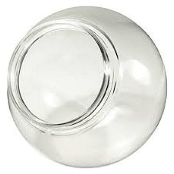 12 Inch Clear Acrylic Lamp Post Globe with 3.91 Inch Solid Flange Neck