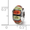 thumbnail image 2 of Beautiful Sterling Silver Reflections Orange,Red/Lt Green Glass Bead, 2 of 2