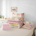 thumbnail image 6 of Manfei Pink Beige Ombre Twin Bedding Sets 7-Piece for Girls, Watercolor Oil Painting Bedding Comforter Set, Abstract Gradient Art Sheet Sets, Ultra Soft Bedroom Decor, 6 of 8
