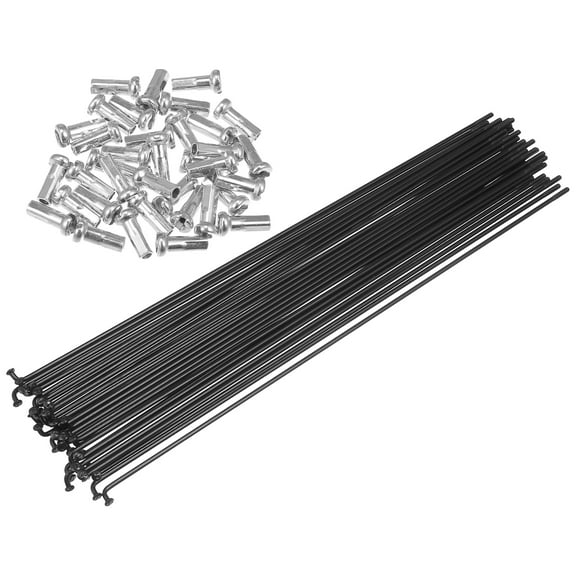 36 Pcs Bicycle Carbon Steel Spokes 14G Bike Spoke 228mm Length with Nipples for Most Bicycle Black