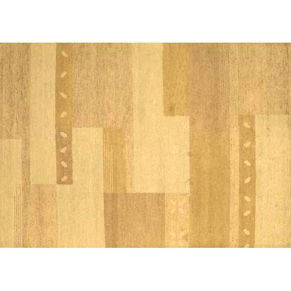 Ahgly Company Indoor Rectangle Abstract Brown Contemporary Area Rugs, 7' x 10'