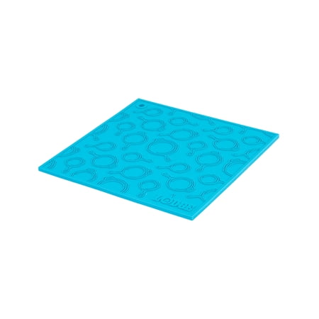 Lodge 7 Inch Square Silicone Skillet Pattern Trivet Turquoise