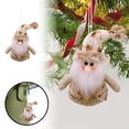 thumbnail image 2 of Figurita De Papá Noel Marrón, Muñeco De Nieve Y Reno Con Bufandas Y Chalecos De Punto Para Fiestas Navideñas, Bandeja Escalonada Para Mesa, 2 of 6