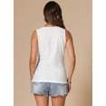 thumbnail image 3 of DARING DIVA Sleeveless Wrap Ruched Button Decor Tank Tops XS White, 3 of 6