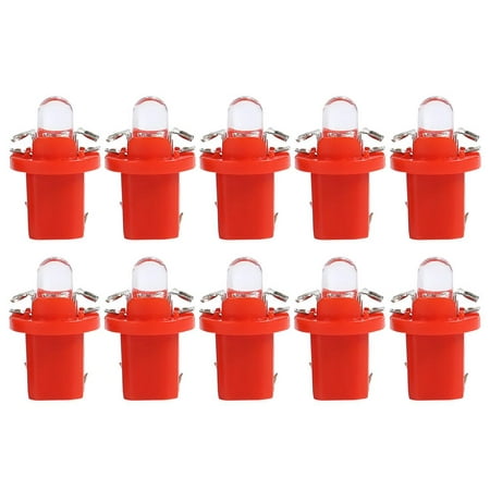 

FTjfrsbc 10Pcs T5 B8.5D LED Car Light Auto Dashboard Instrument Light Bulbs (Red)