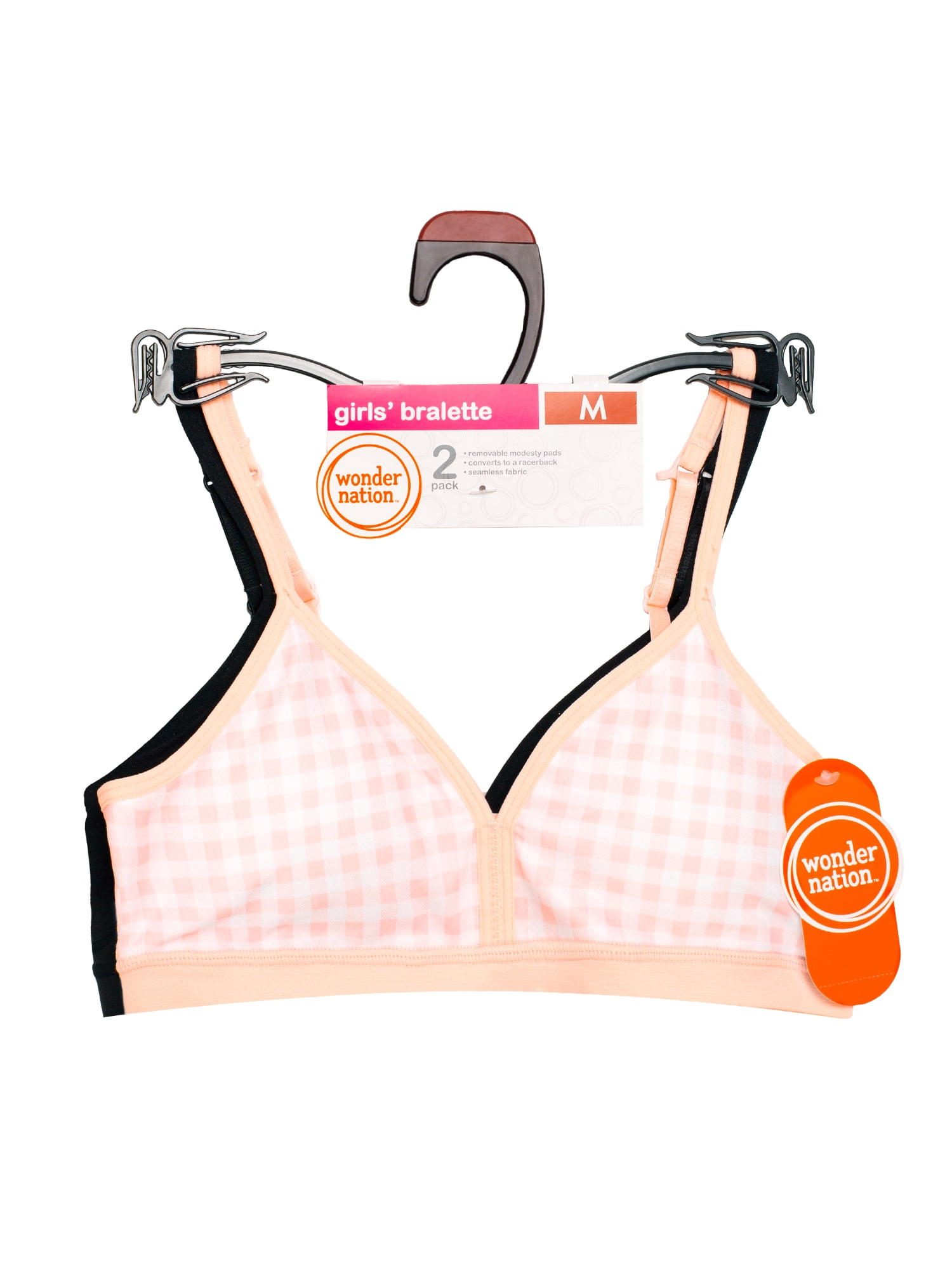 Wonder Nation Girls Seamless Bra, 2-Pack, Sizes XS-XXL