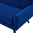 thumbnail image 6 of Armchair Accent Chair, Blue Navy, Velvet, Modern Contemporary, Mid Century Living Hotel Lounge Cafe Lobby, 6 of 8