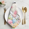 thumbnail image 2 of Easter Cloth Napkins, Spring Bunny Feet Eggs Floral Herb Wooden Plank Washable and Reusable Dinner Napkins Set of 2, Table Napkin for Kitchen Party Birthday Wedding Hotel Housewarming 20"x20", 2 of 9