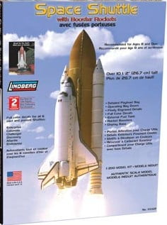 Model Kit LINDBERG 91002 Space Shuttle with Booster Rockets 1/200 NEW See Pics 