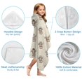 thumbnail image 7 of Beige Highland Cow Hat Scarf Pattern Hooded Bath Towel，60"x35" for Ages 3 To 12 Kids, Quick Dry Lightweight Soft Microfiber Hood Beach Towel Cover Up for Kids, 7 of 7