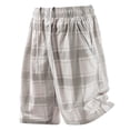 thumbnail image 6 of Yievot Cotton Shorts for Men Drawstring Elastic Waist Plaid Shorts Summer Travel Vacation Shorts, 6 of 8