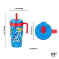 thumbnail image 6 of Zak Designs 18oz Sonic Kids Straw Handle Tumbler, Stainless Steel Vacuum Insulated Cruiser Tumbler with Silicone Straw Utilizing Leak-Proof Valve, Sonic and Shadow, 6 of 11