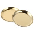 thumbnail image 1 of 1 Set 2Pcs Stainless Steel Jewelry Storage Display Trays Soap Holders (Golden), 1 of 8