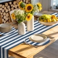 thumbnail image 4 of Navy Blue Grey Stripe Round 13 Inch Placemats Set of 2, Minimalist Farmhouse Striped HeatResistant Non Slip Place Mats for Dining Table, Wipeable Braided Kitchen Table Mats for Housewarming, 4 of 9