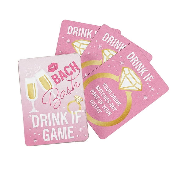 Fun Express 2 1/2" x 3 1/2" Adult Bachelorette Party Drink If Drinking Game - 40 Pieces
