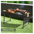 thumbnail image 5 of WDZS Folding Grill Table, Portable Picnic Table, Camping Table with Storage, Adjustable Height, 4.7ft Large Desktop ＆ 2 Wing Panels, Outdoor Grill Table for Party BBQ RV Picnic (Black), 5 of 9
