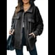 thumbnail image 3 of Chaqueta de Mujer de Gran Tamaño con Botones y Larga con Aberturas. Gris XL, 3 of 5