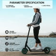 thumbnail image 5 of VIPQV 8.5" Electric Scooter for Adult, Folding Electric Scooter with 350W Motor, 21 MPH Max Speed, 25 Miles Long-Range and Deck Lights, Black, 5 of 8