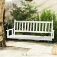 thumbnail image 2 of Gymax 5FT Wooden 3-Person Porch Swing Chair w/ Adjustable Galvanized Metal Chains White, 2 of 9