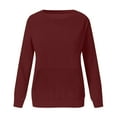 thumbnail image 6 of Dwellite Sweatshirt for Women,Plus Size Crewneck Sweatshirts Oversized Pullover Tops Fall Winter Clothes 2026 with Pocket Wine 5XL, 6 of 6