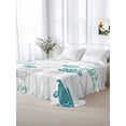 thumbnail image 6 of Turquoise Coastal Flat Sheets Only Full Size, Soft Breathable Bed Top Sheets for Mattress, Nautical Summer Beach Coral Sea Turtle Luxury Bedding Flat Sheets for Home Hotel Bedroom Bed Protection, 6 of 9