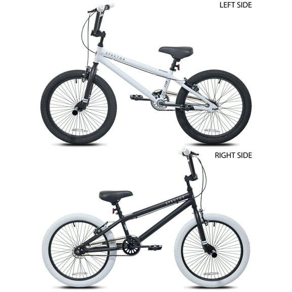 20" Kent Bicycles Spector BMX Bicycle, Fits Rider 4'2" - 5', Black/White, Child/Tween/Teen, Unisex