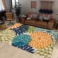 thumbnail image 6 of Outdoor Area Rug Washable Patio Rug Tropical Botanical Floral Chenille Waterproof Outdoor Carpet Non-Slip for Deck, Backyard, 6 of 9