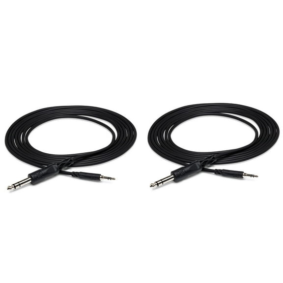 Hosa Technology 2x Stereo Mini Male to Stereo 1/4" Male Cable, 10'