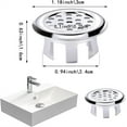 thumbnail image 2 of NOGIS 6 Pack Sink Overflow Ring Bathroom Sink Overflow Trim Ring Stainless Steel Mesh Round Hole Cover for Bathroom Kitchen Sink Basin Trim Overflow Cover（Mesh Hole）, 2 of 7